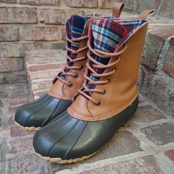 SPORTO FLANNEL LINED WATERPROOF DUCK BOOTS,  9M - Picture 3 of 15